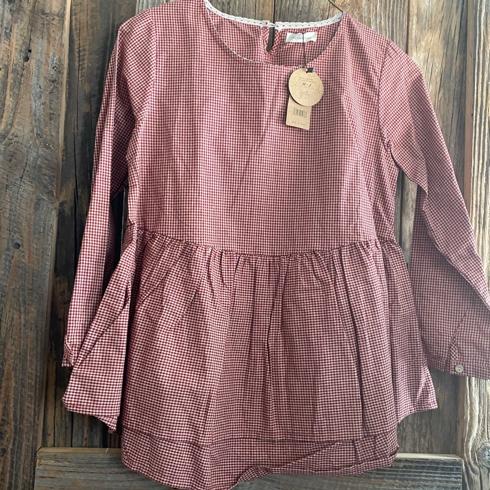 Brand new with tags rust and cream check baby doll